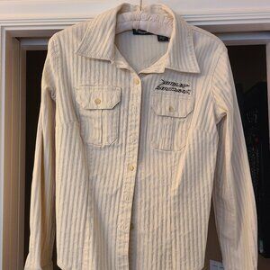 Vintage Women's Harley Davidson Button Up Shirt - Medium